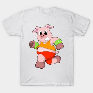 Pig at Running T-Shirt